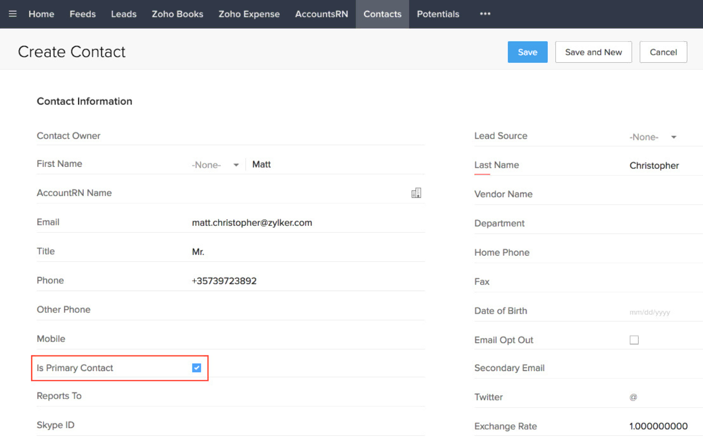 Zoho CRM sales pipeline configuration dashboard.